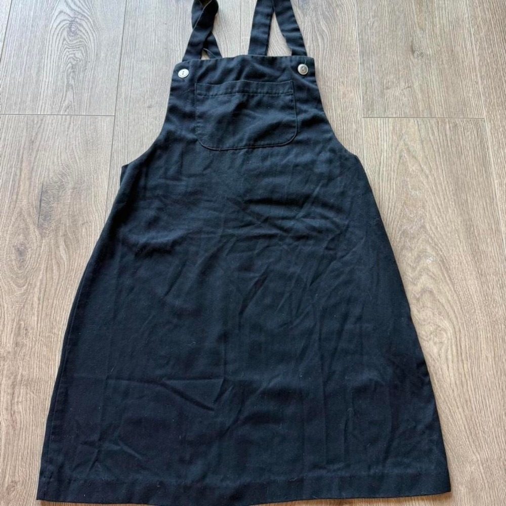 Vintage Black Pinafore Dress Overall Dress Size M